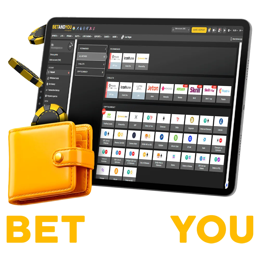 Find out more about what payment methods are available at Betandyou.