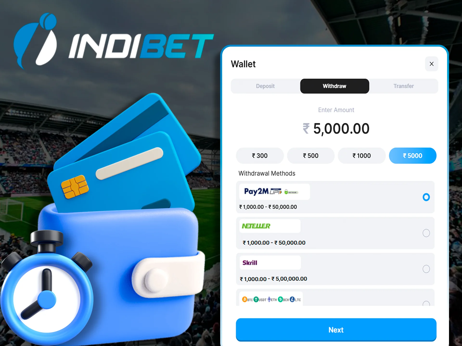 Explore the possible limits when withdrawing funds from Indibet Casino.