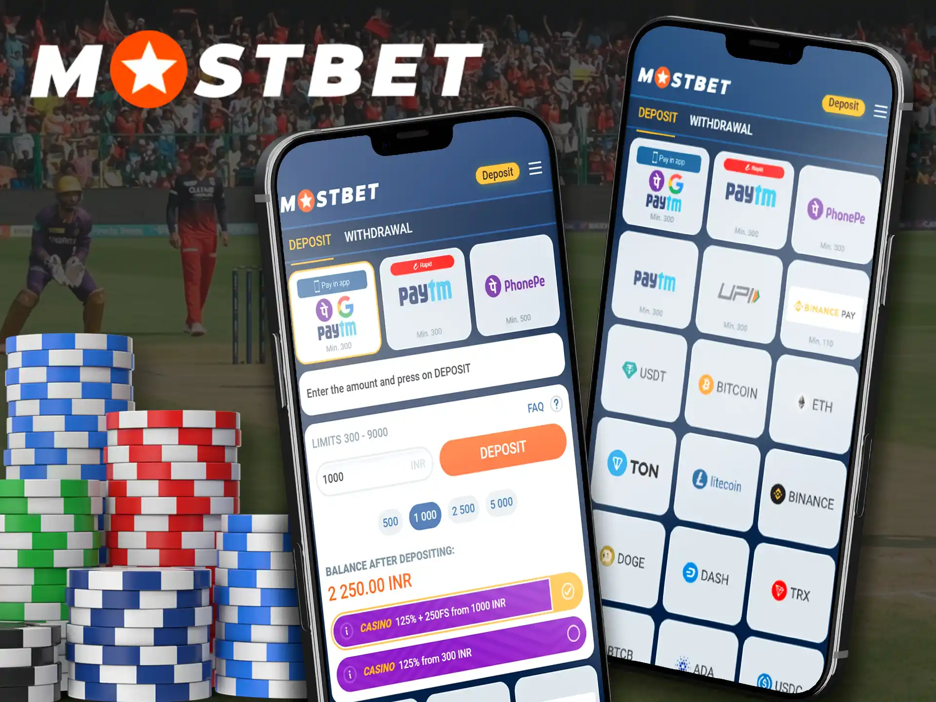 Use the Mostbet app which shows high performance and is always available for your transactions.