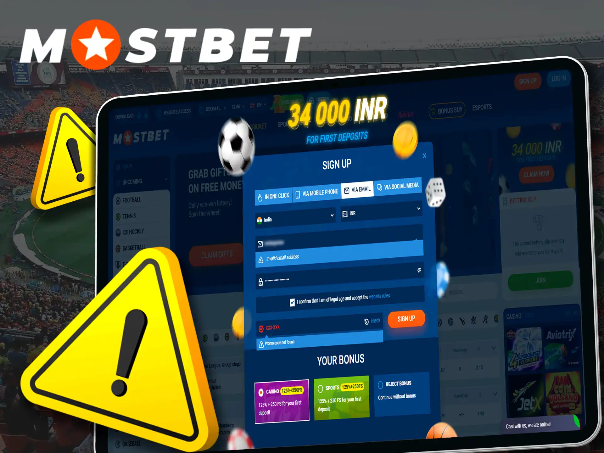 Before registering with Mostbet, find out what problems may arise during the process.