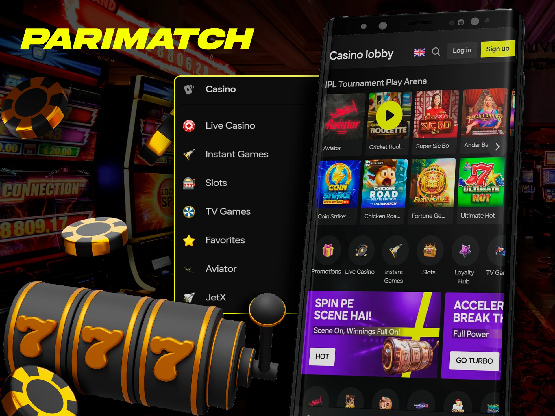 Enjoy your favorite casino games on the go with the Parimatch mobile app.