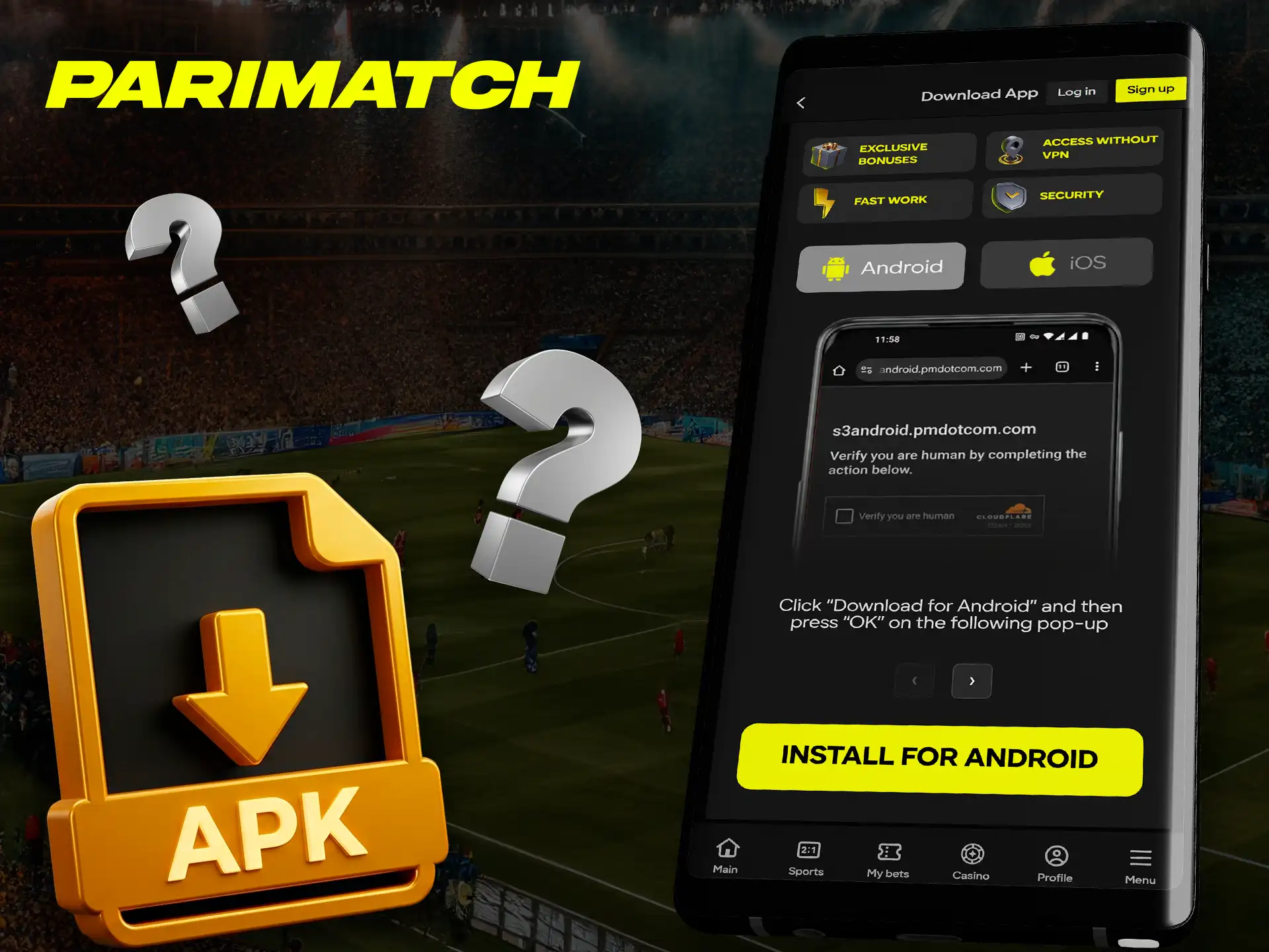 Find out how to install the Parimatch app on your smartphone.