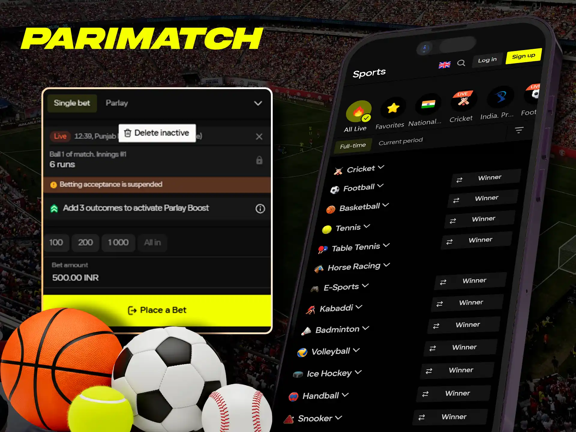Simple steps to place a bet in Parimatch app.