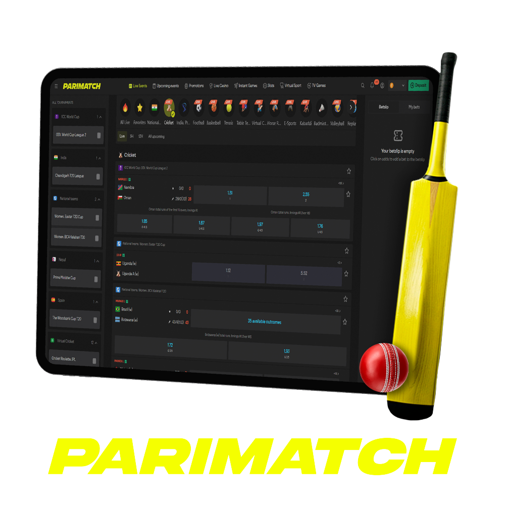 Familiarise yourself with the features of cricket betting at Parimatch bookmaker.