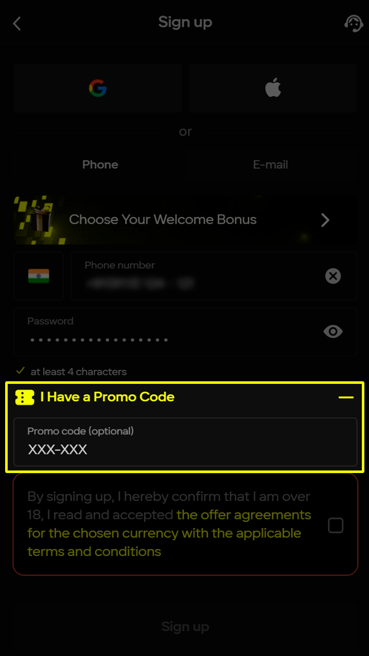 Use the Parimatch promo code to activate your bonuses.