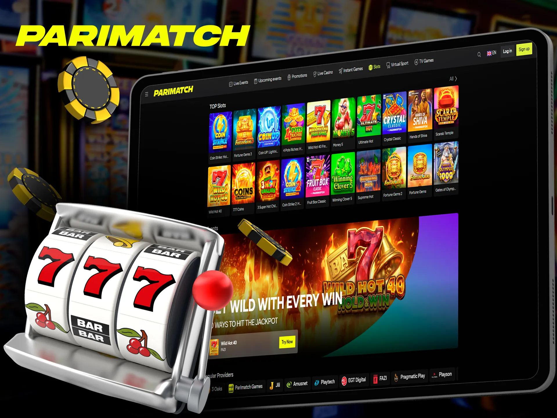 Explore the extensive selection of slots games featured at Parimatch.