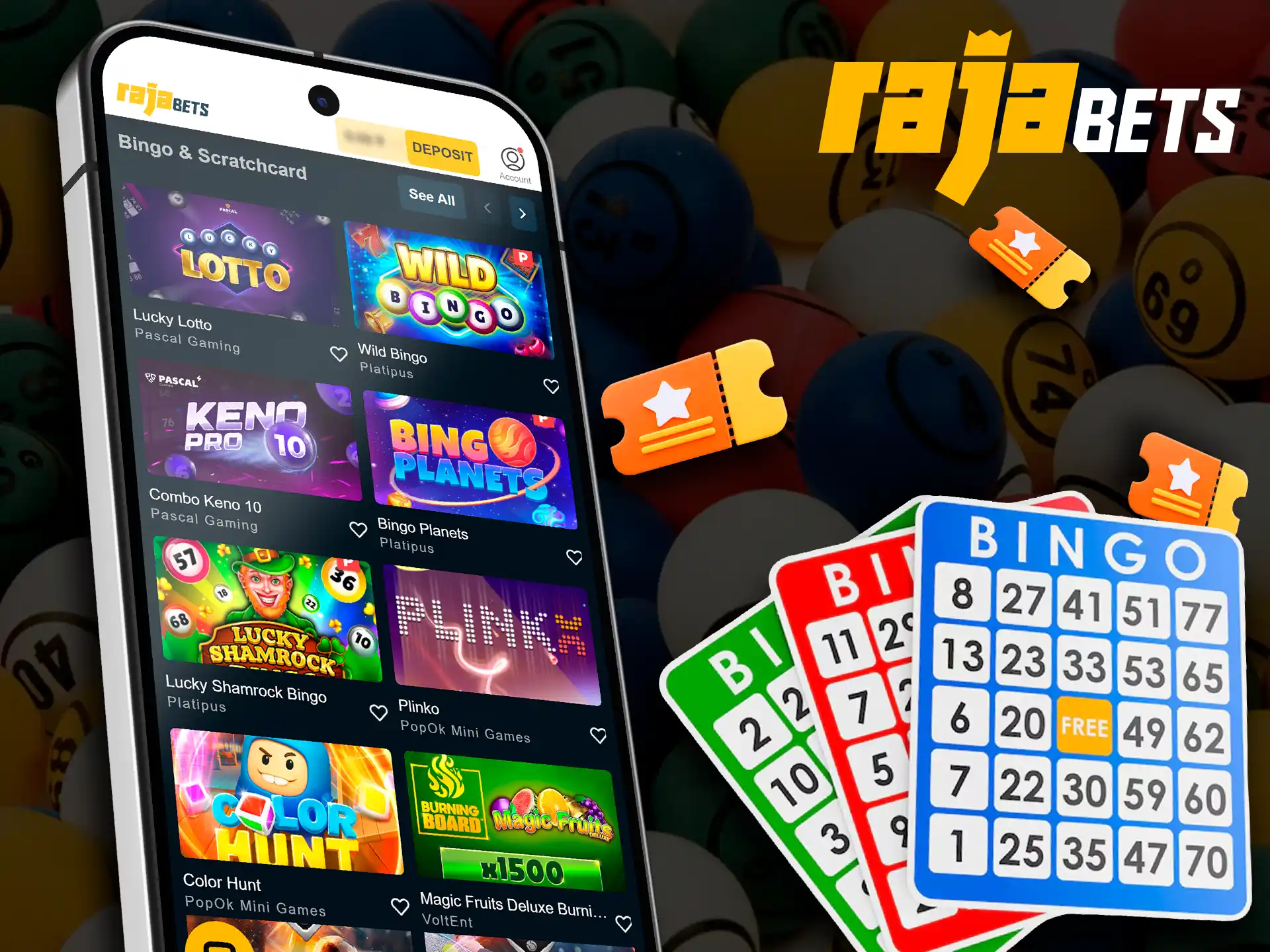 Instant win bingo and scratch cards on Rajabets.