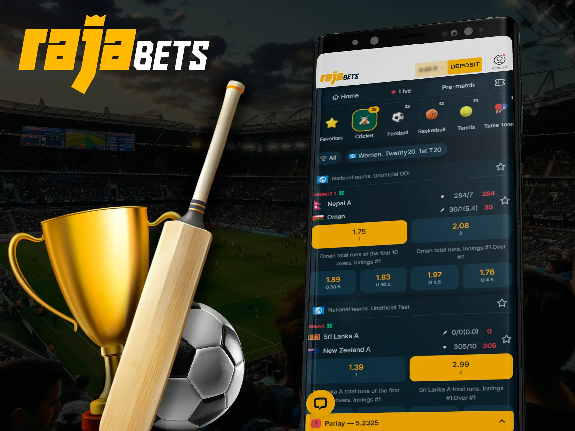 Simple guide to placing bets using the Rajabets app.