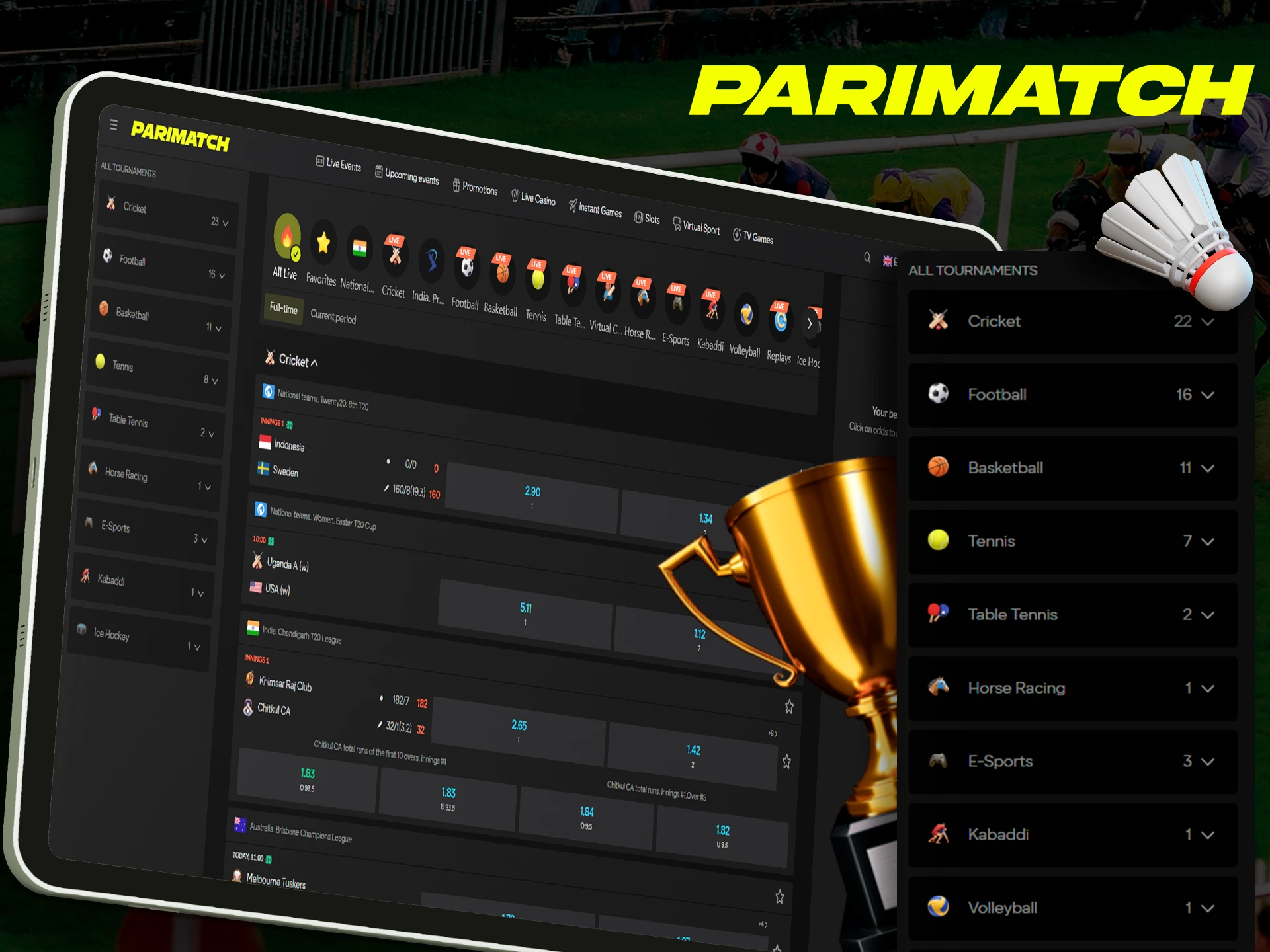 Key features and betting markets of the Parimatch brand.