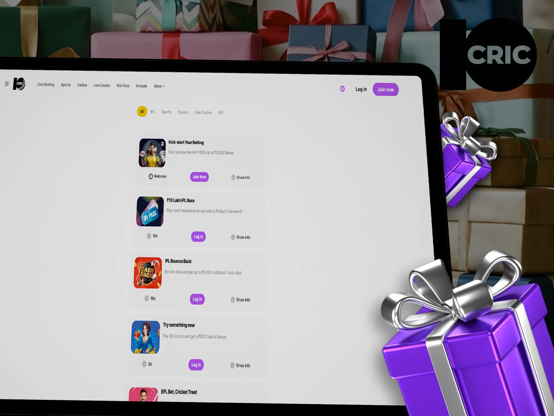 Find out about available bonuses for players in 10cric.