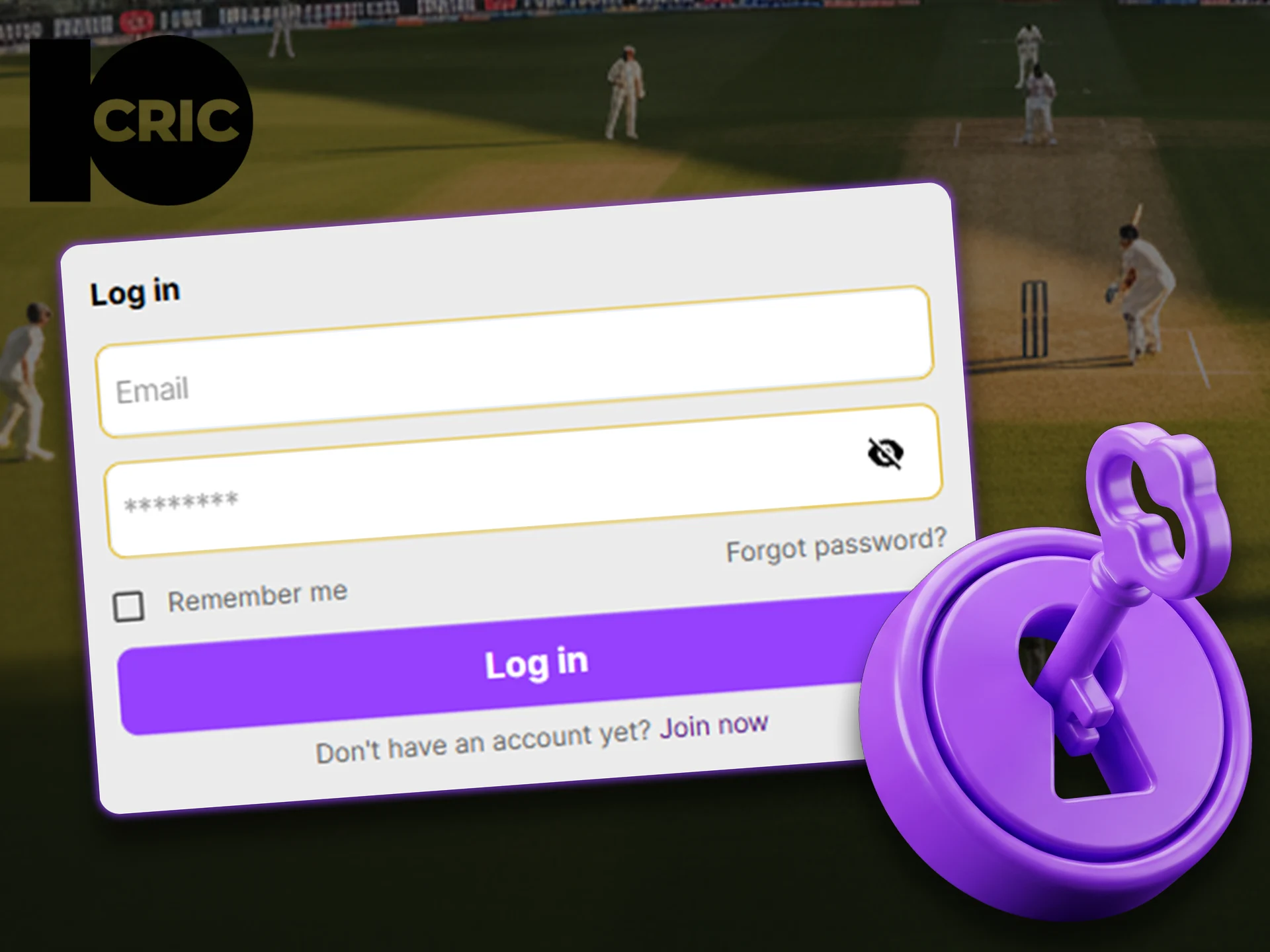 Tablet showing 10Cric login page in a stadium with betting options.