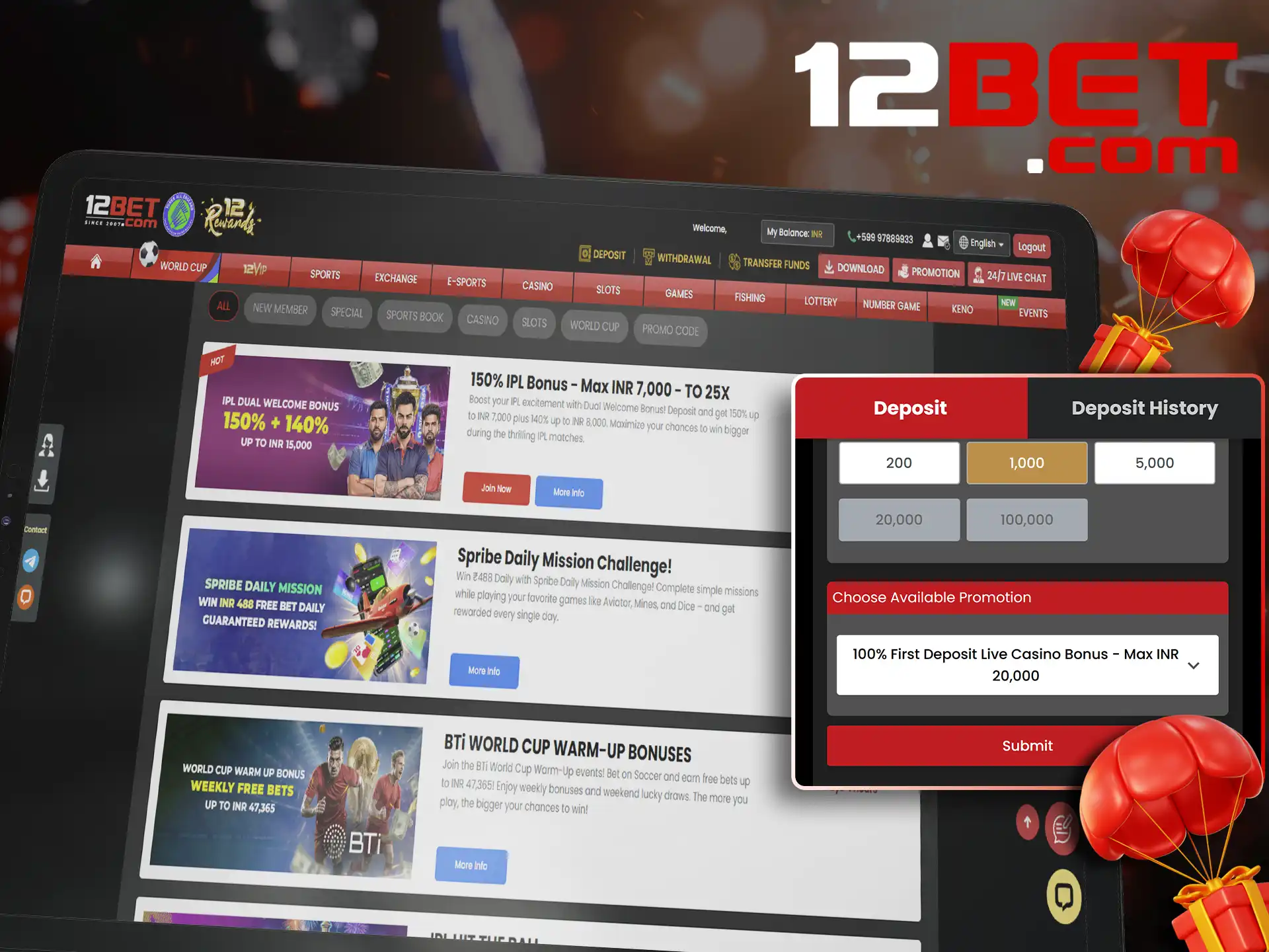 Learn how to get your welcome bonus at 12bet.