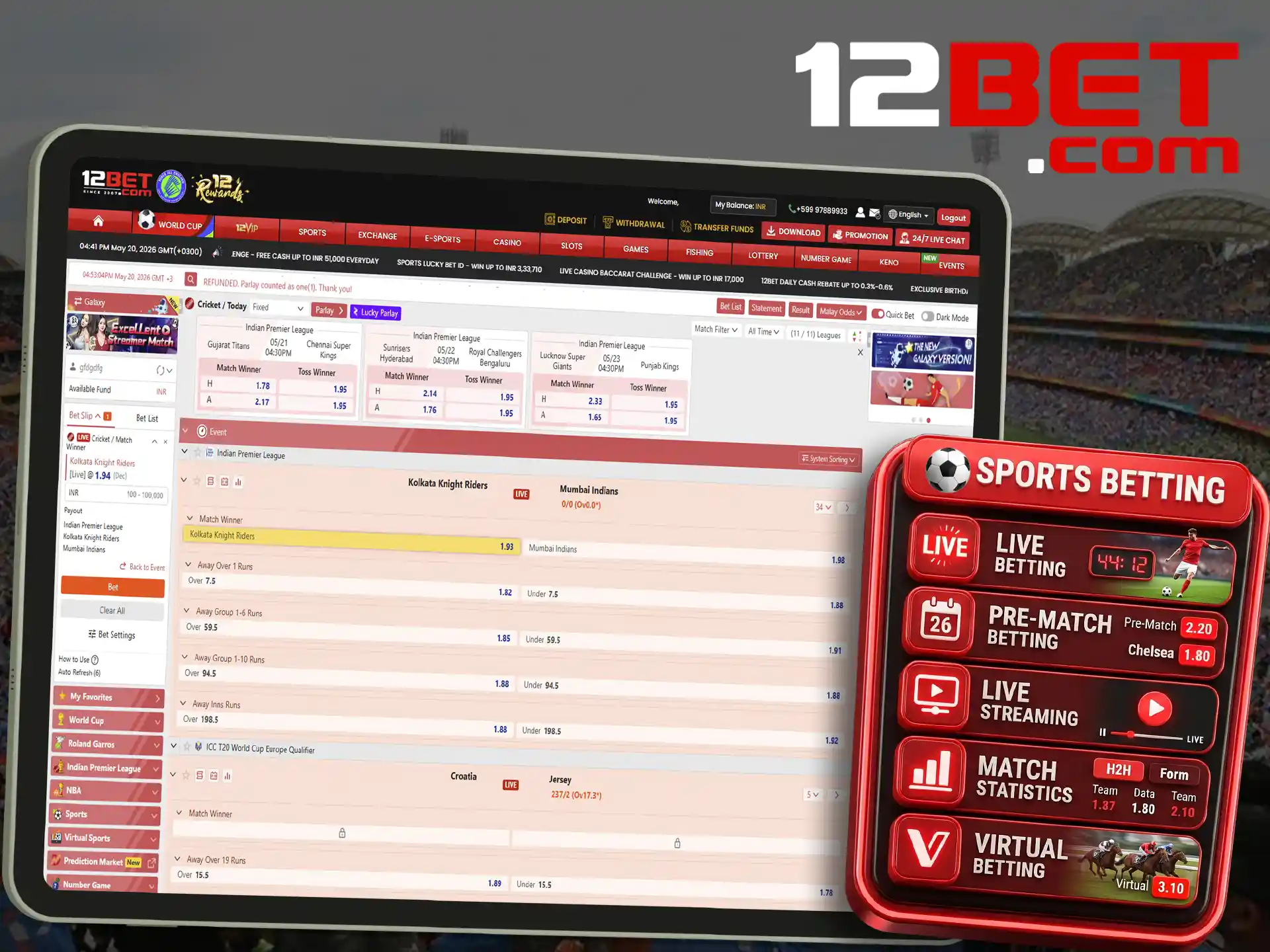 Visit the popular section and find your favorite at 12bet.