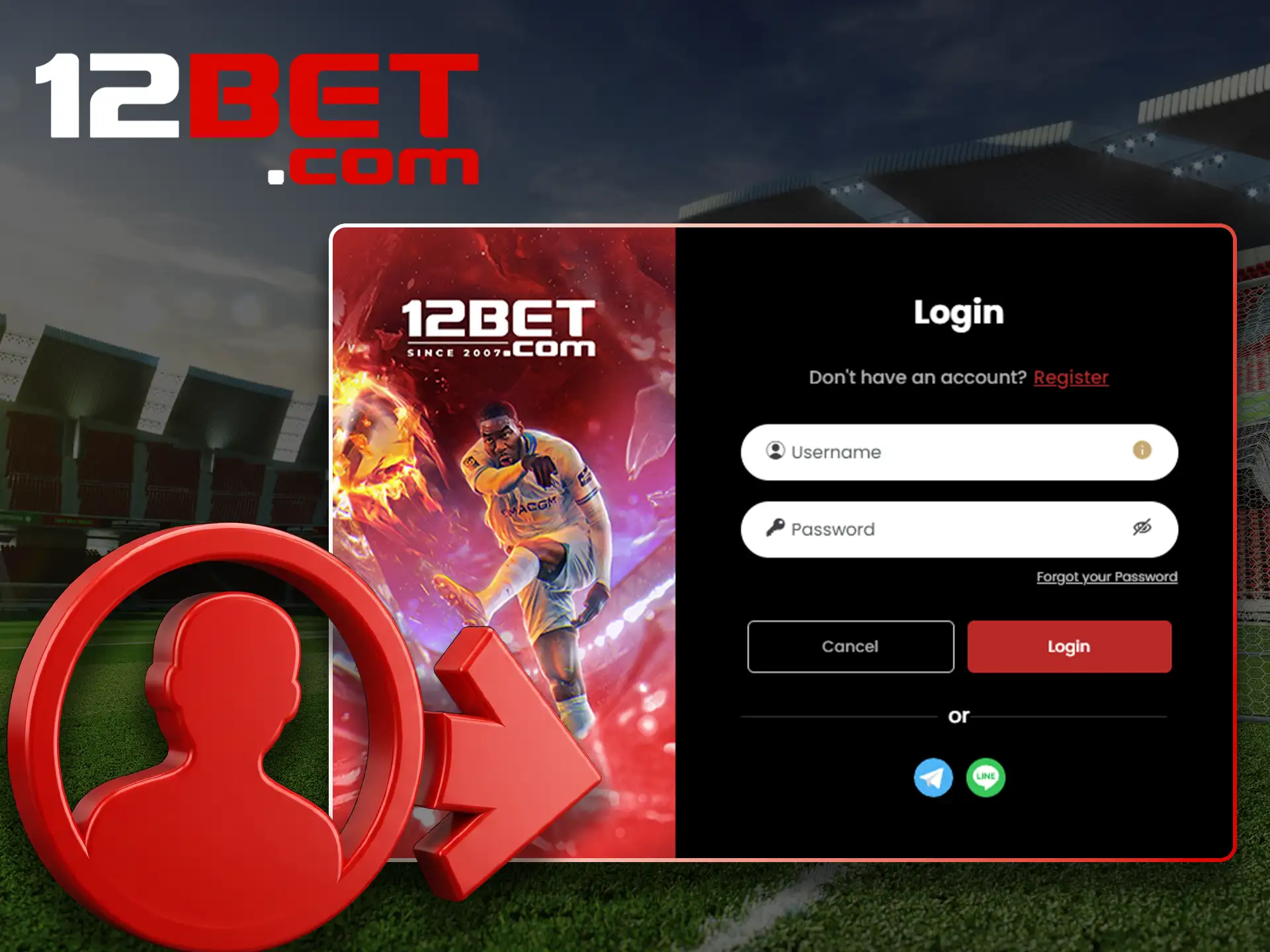 Log in to your 12bet account and start making predictions.