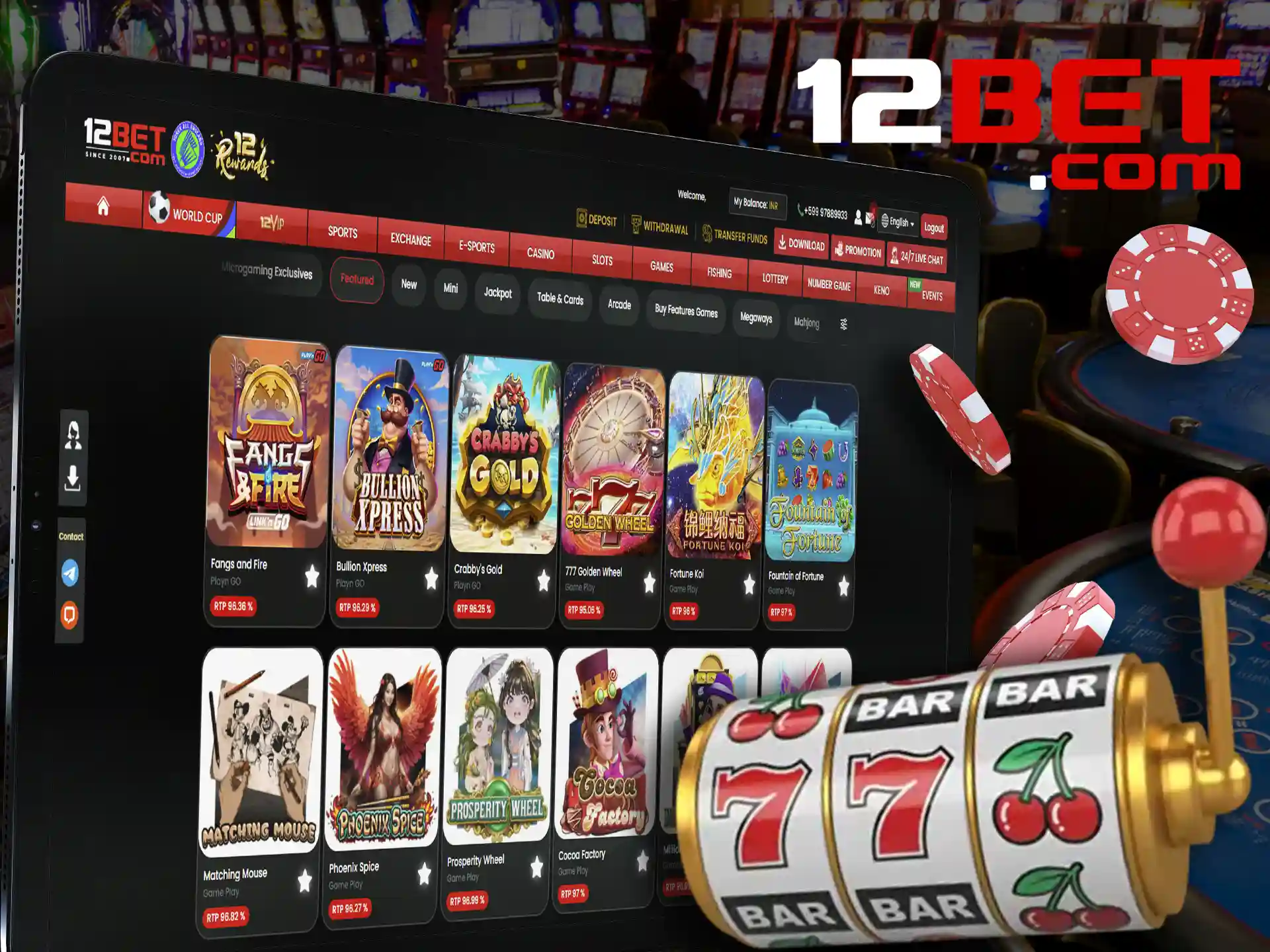 Win slots at 12bet and bet richer.