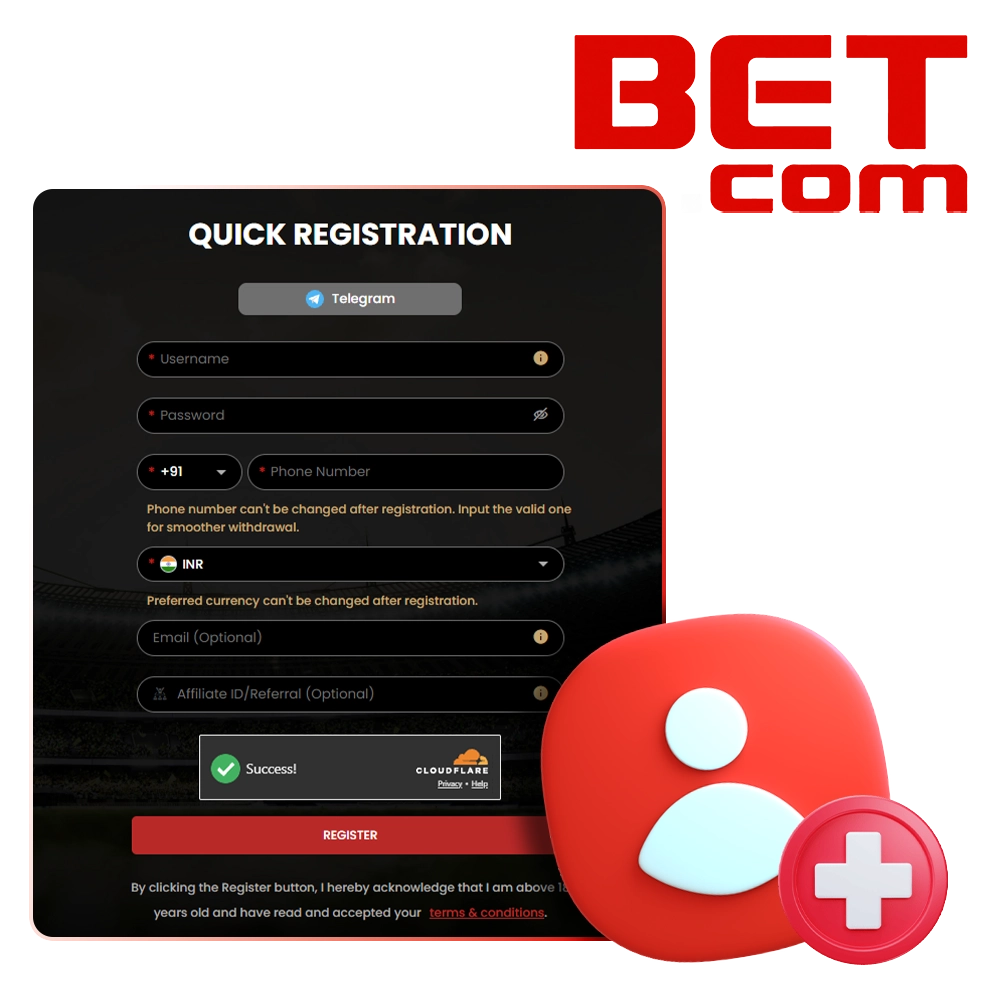 Go through account registration and start playing at 12bet.