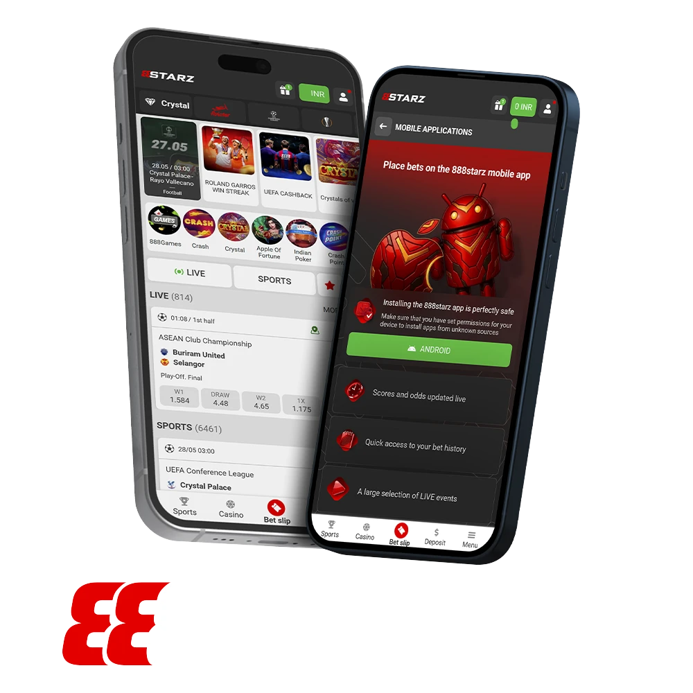 Play anytime with the 888Starz app.