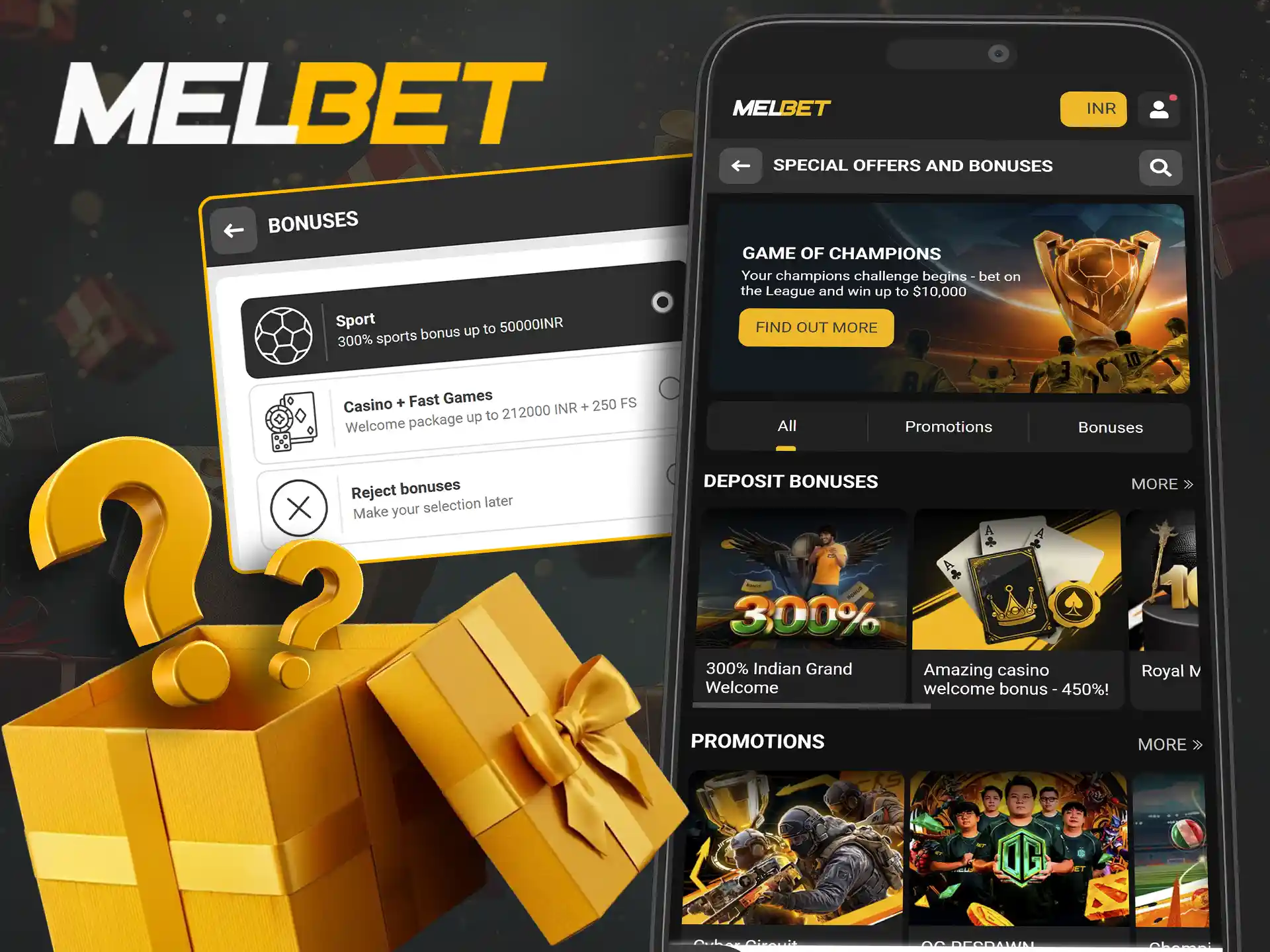 Guide to claiming a bonus in the Melbet app.
