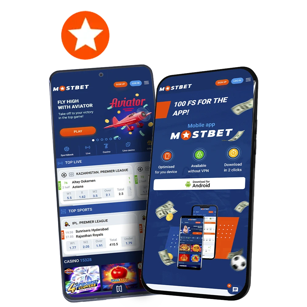 Place your bets using the user-friendly interface of the Mostbet app.