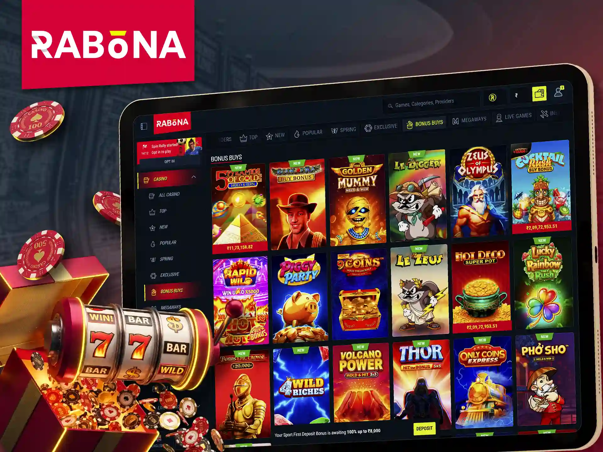 Purchase exciting bonus buys directly on the Rabona platform.