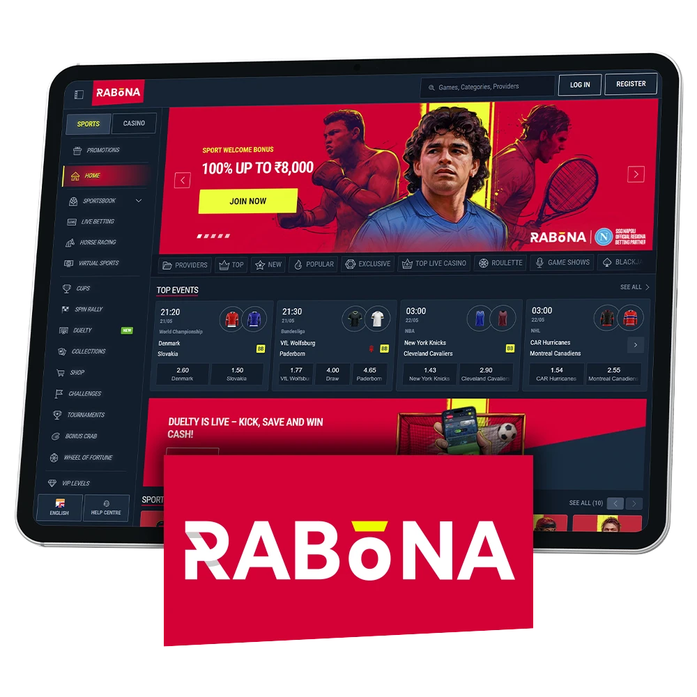 Review of Rabona sports betting and casino in India.