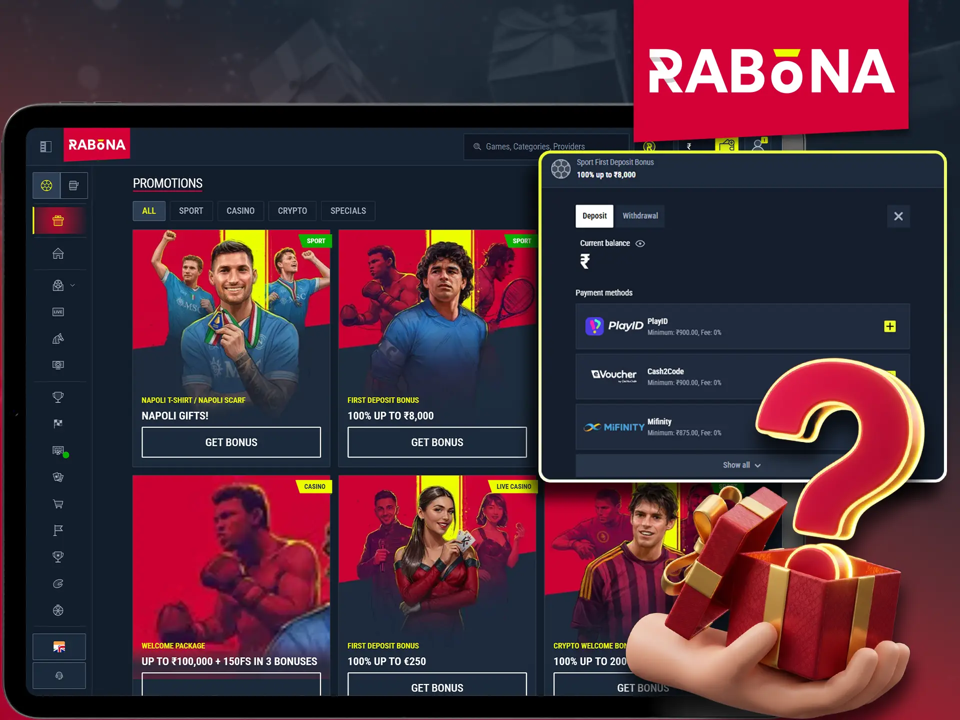 Simple steps to claim your welcome bonus on Rabona.
