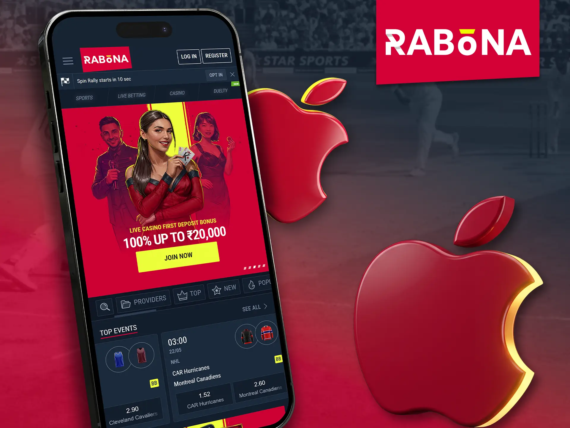 Download and use the Rabona app on iOS devices.