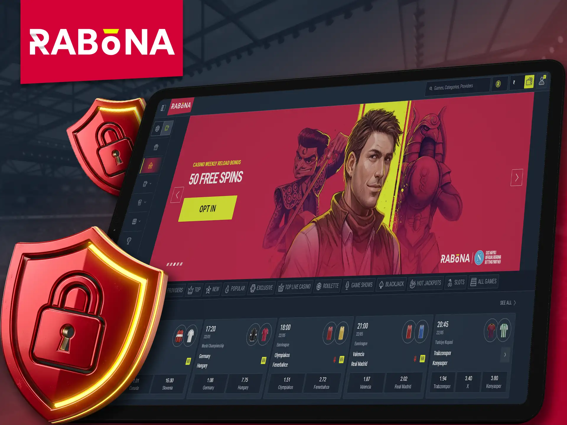 Enjoy a safe and secure betting experience on Rabona.