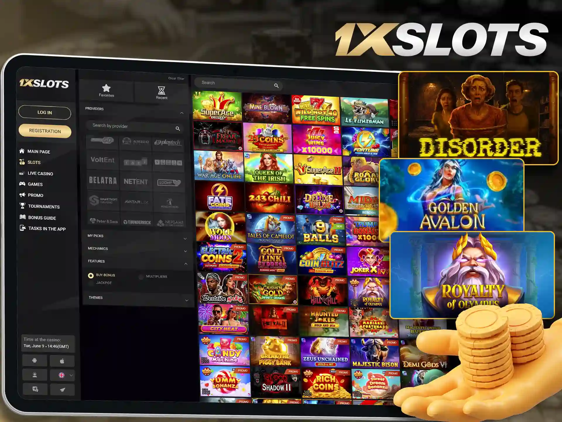 Try bonus buy and wagering games on 1xSlots.