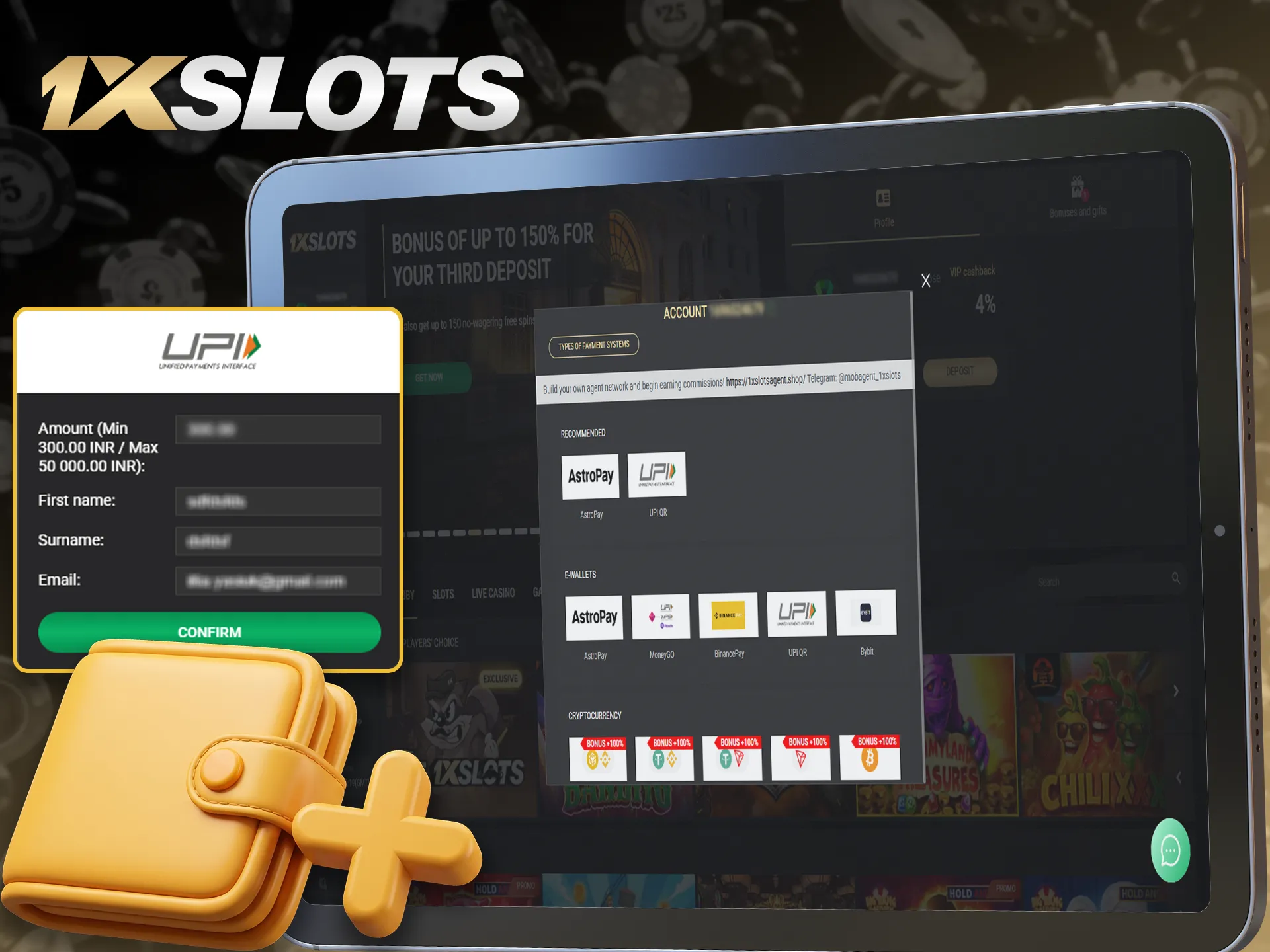 Find out how to deposit money into 1xSlots.