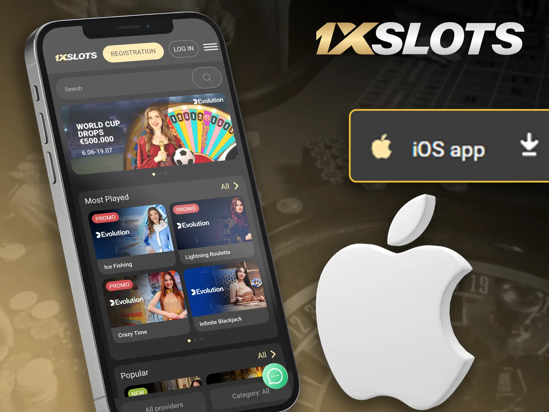 Access 1xSlots seamlessly on your Apple iOS devices.