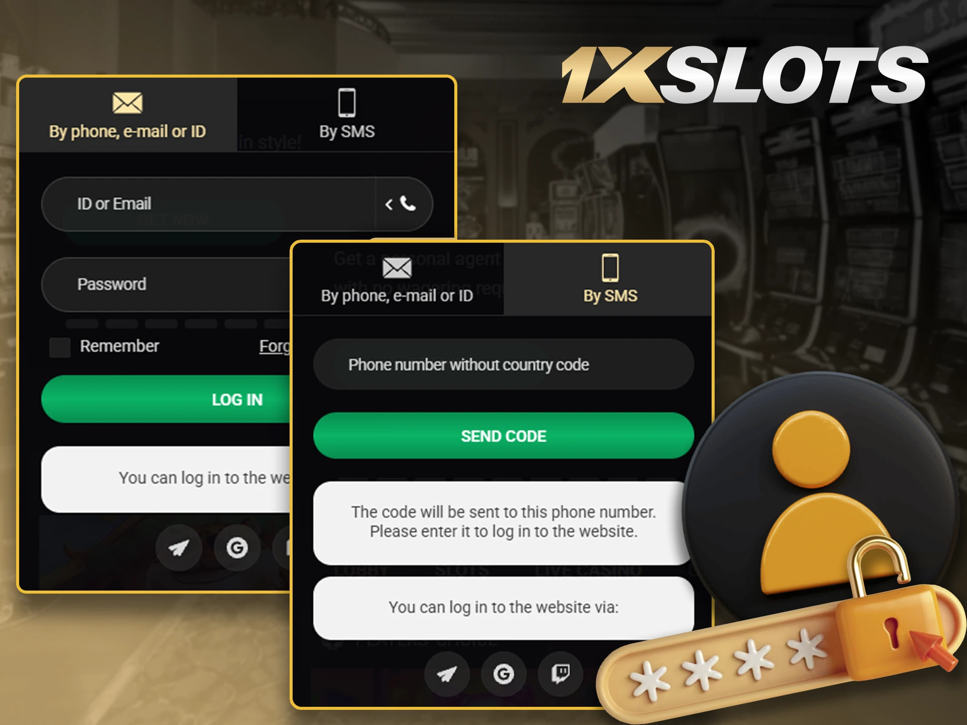 Easily log in to the official 1xSlots website.