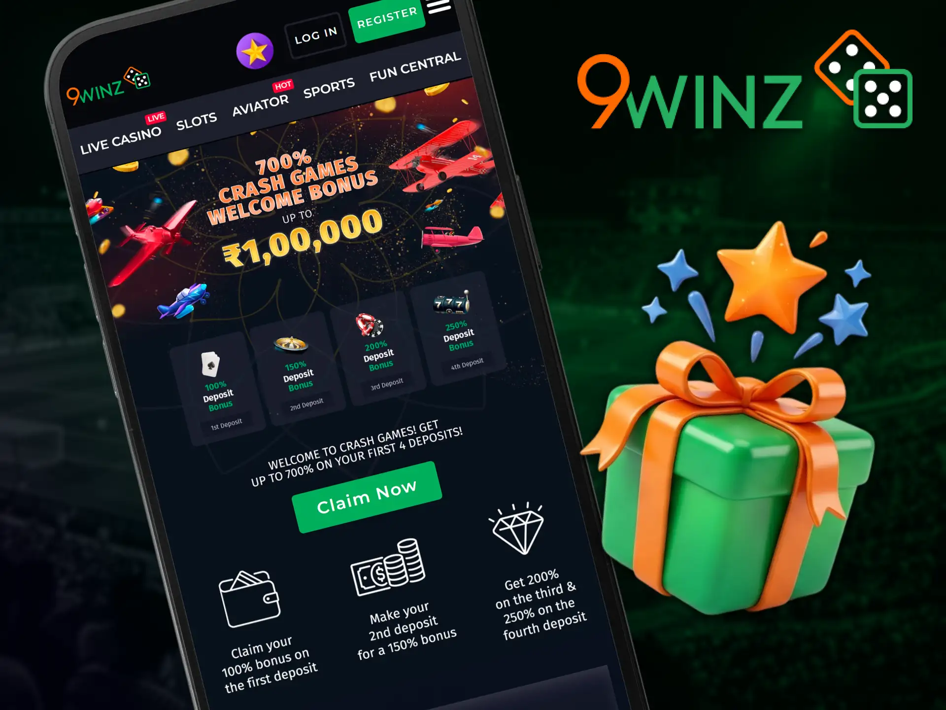 Play mobile crash games and win big with the 9winz welcome bonus.