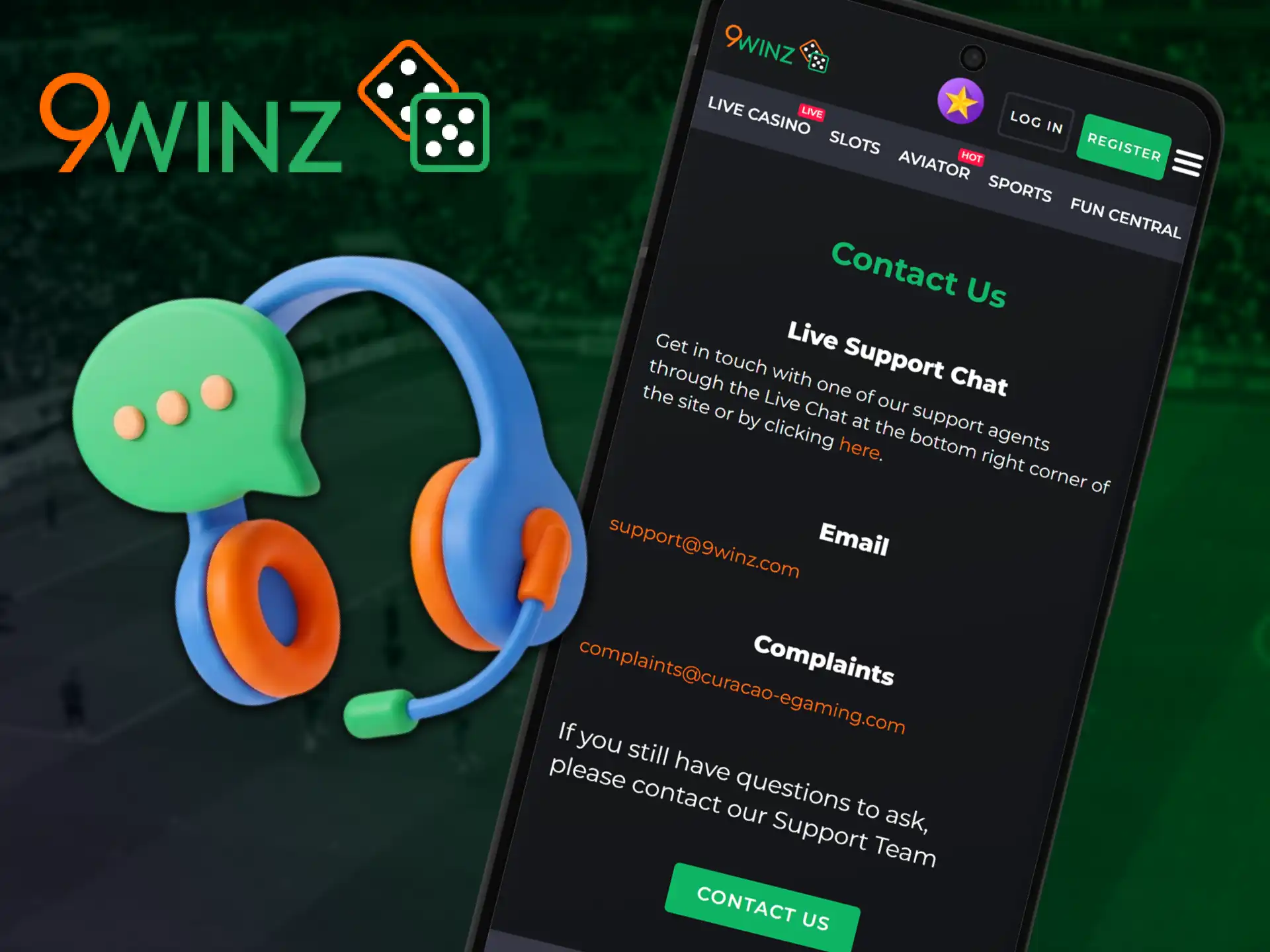 Contact the customer support team instantly via the 9winz app to resolve any technical issues.
