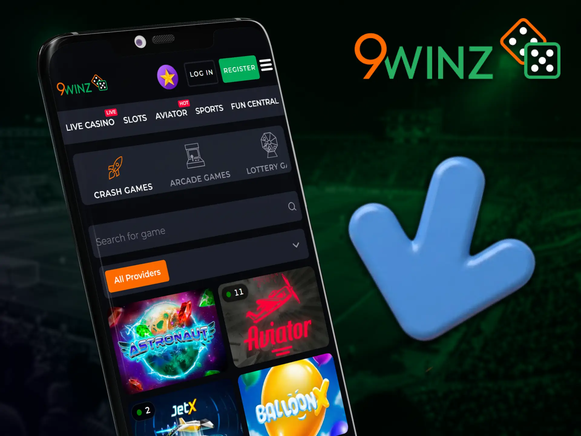 Install the 9winz APK file on your smartphone to access mobile betting options.