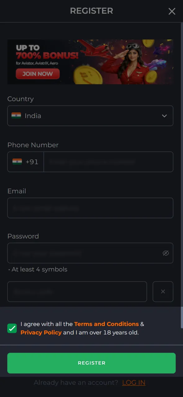 Confirm that you accept the terms and conditions to finish the account creation process.
