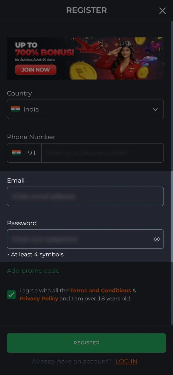 Input a valid email address and choose a strong password to secure your login.