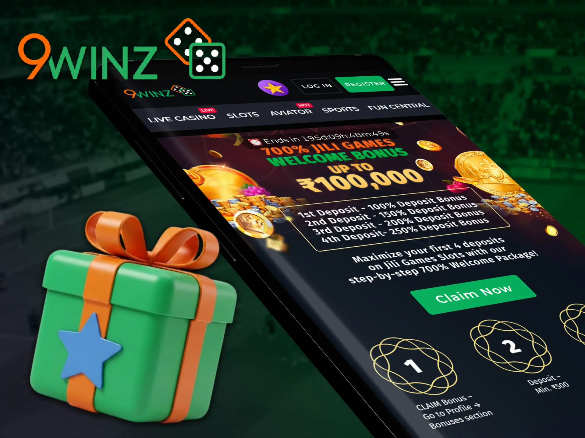 Activate the 9winz mobile welcome bonus to enjoy popular Jili games.
