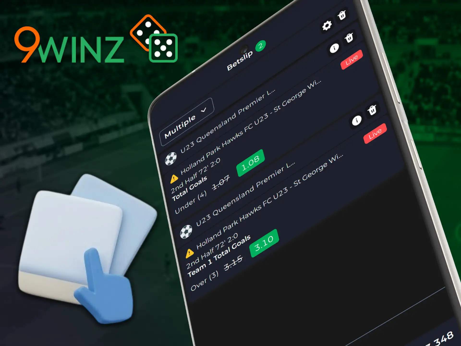 Learn how to make a bet via the 9winz application easily.