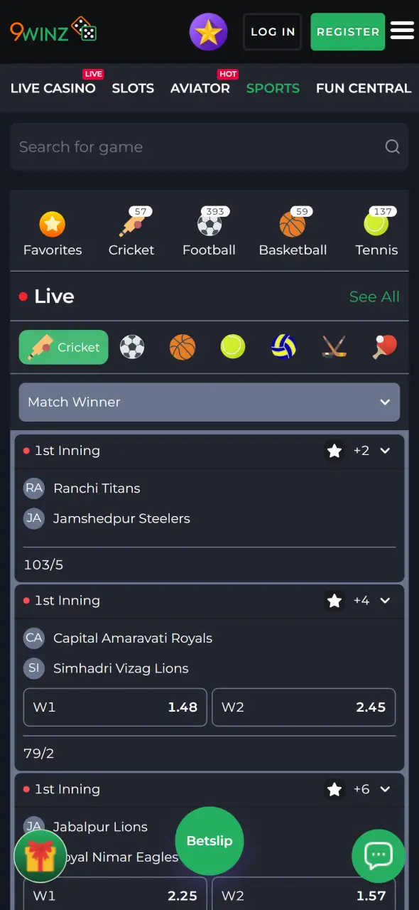 Place profitable sports wagers on various athletic events at 9winz.