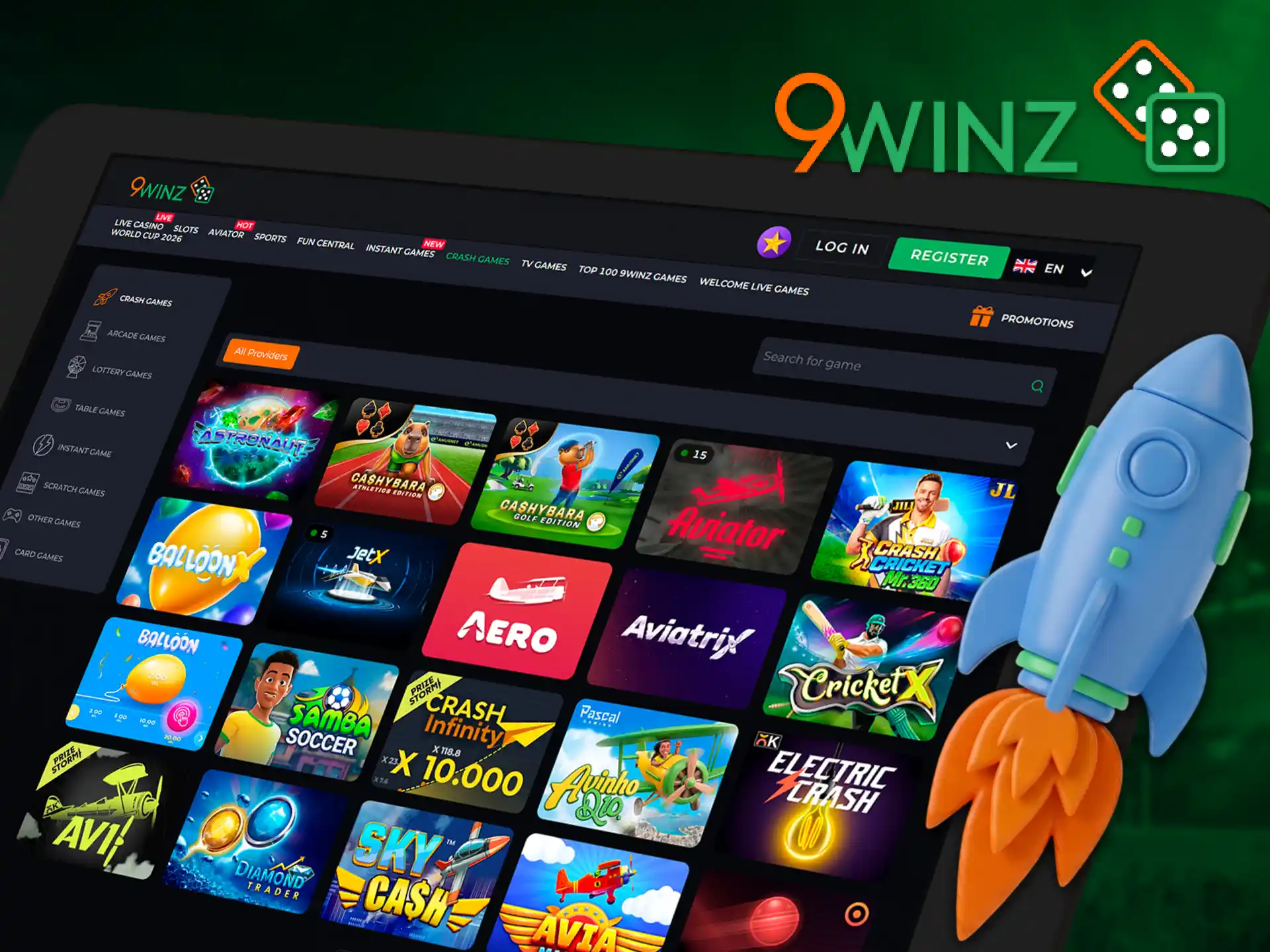 Experience thrilling crash games on the 9winz platform now.