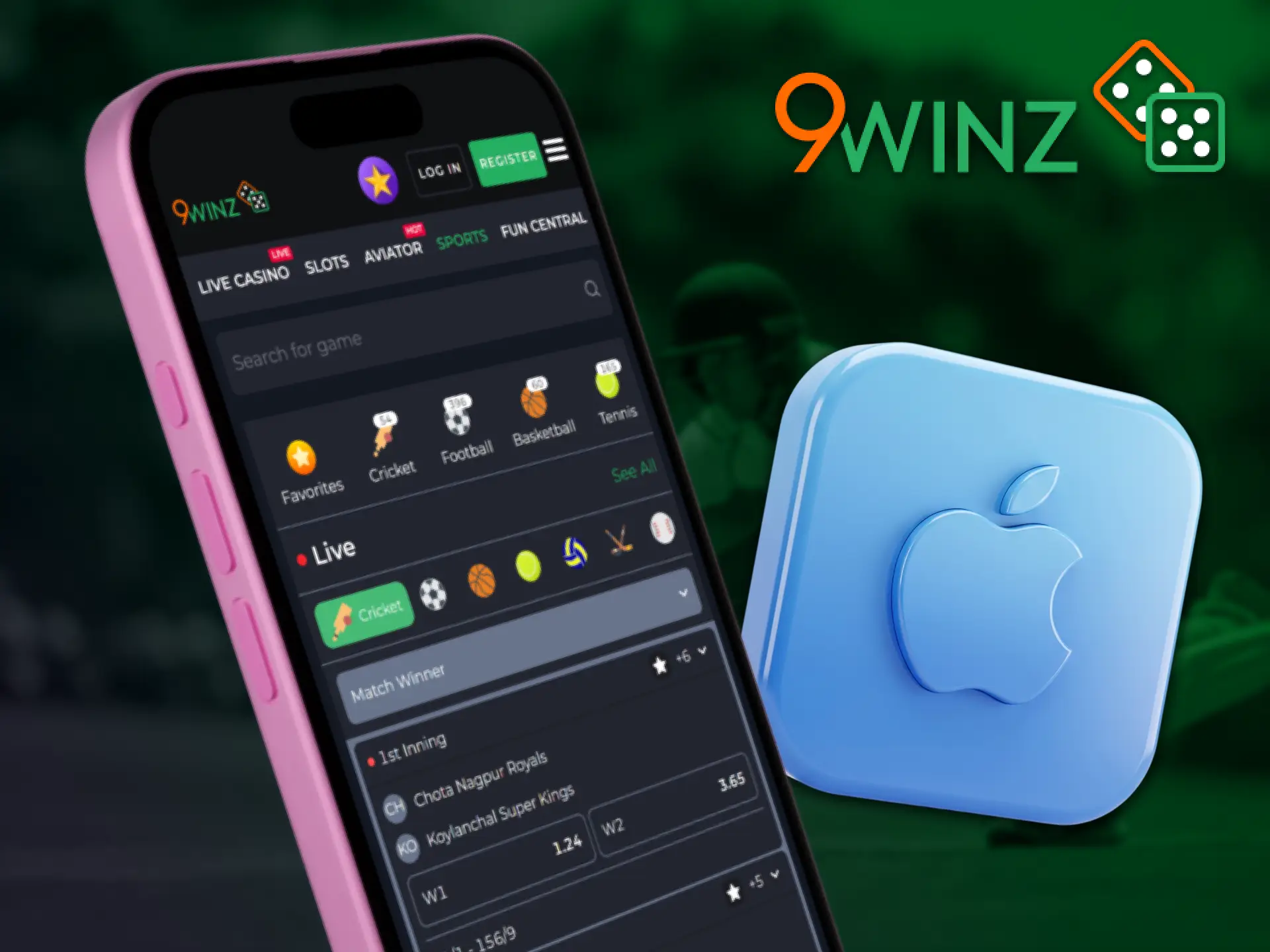 Download the 9winz app on iOS and enjoy top casino games.