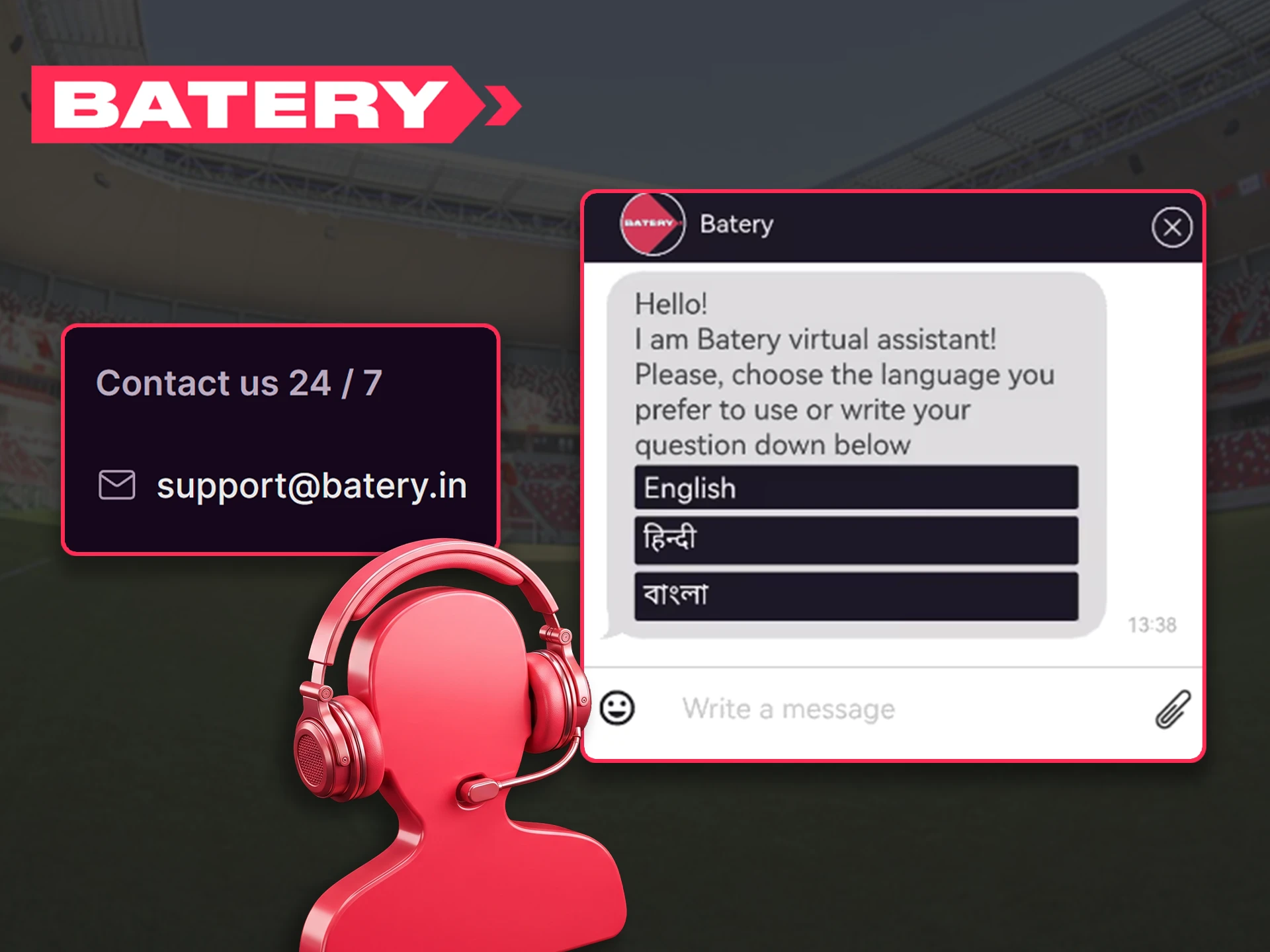 Contact official live chat support for assistance with Batery transfers.
