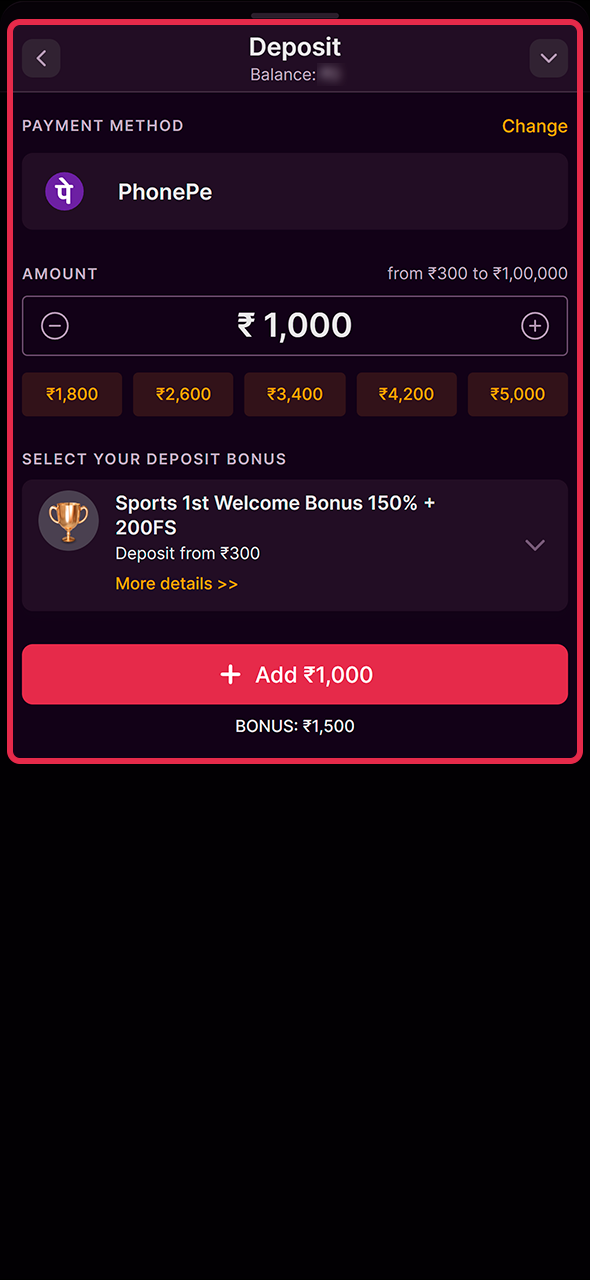 Enter required payment details to fund your active Batery account.