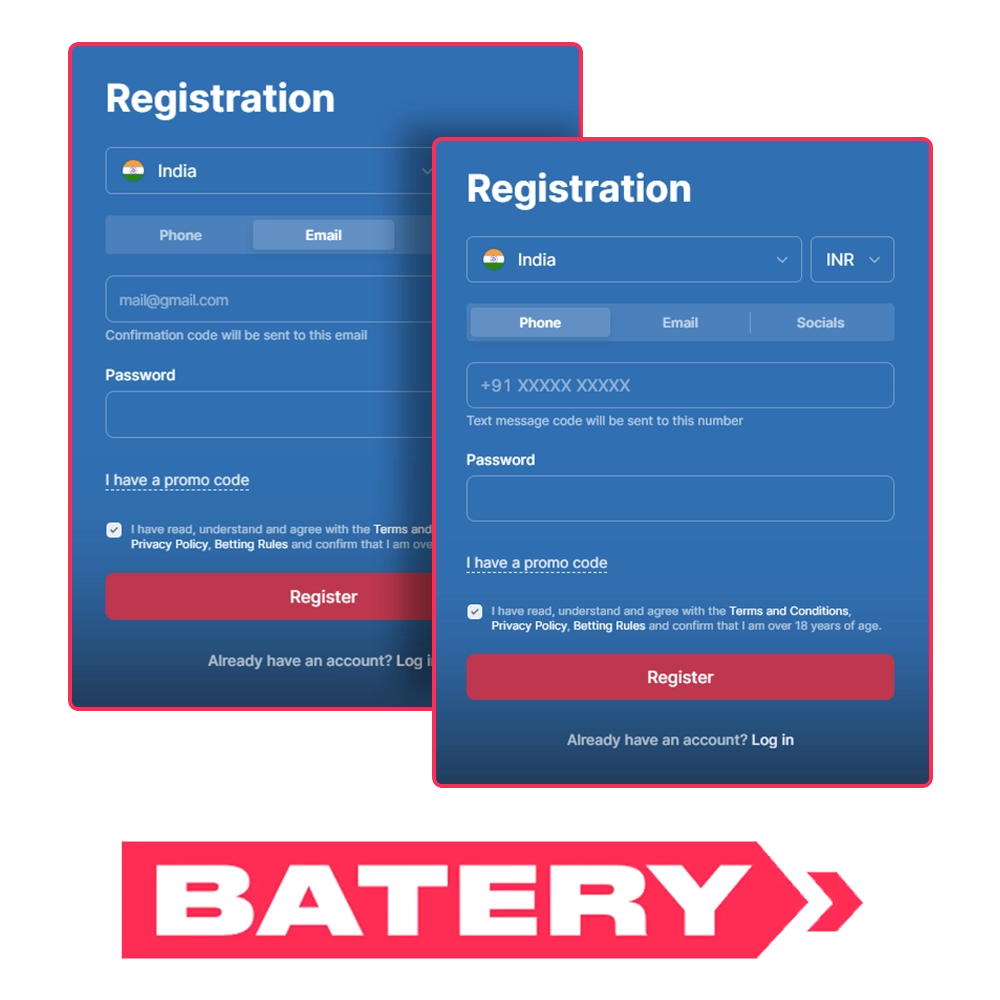 Create your new profile on official Batery website today.