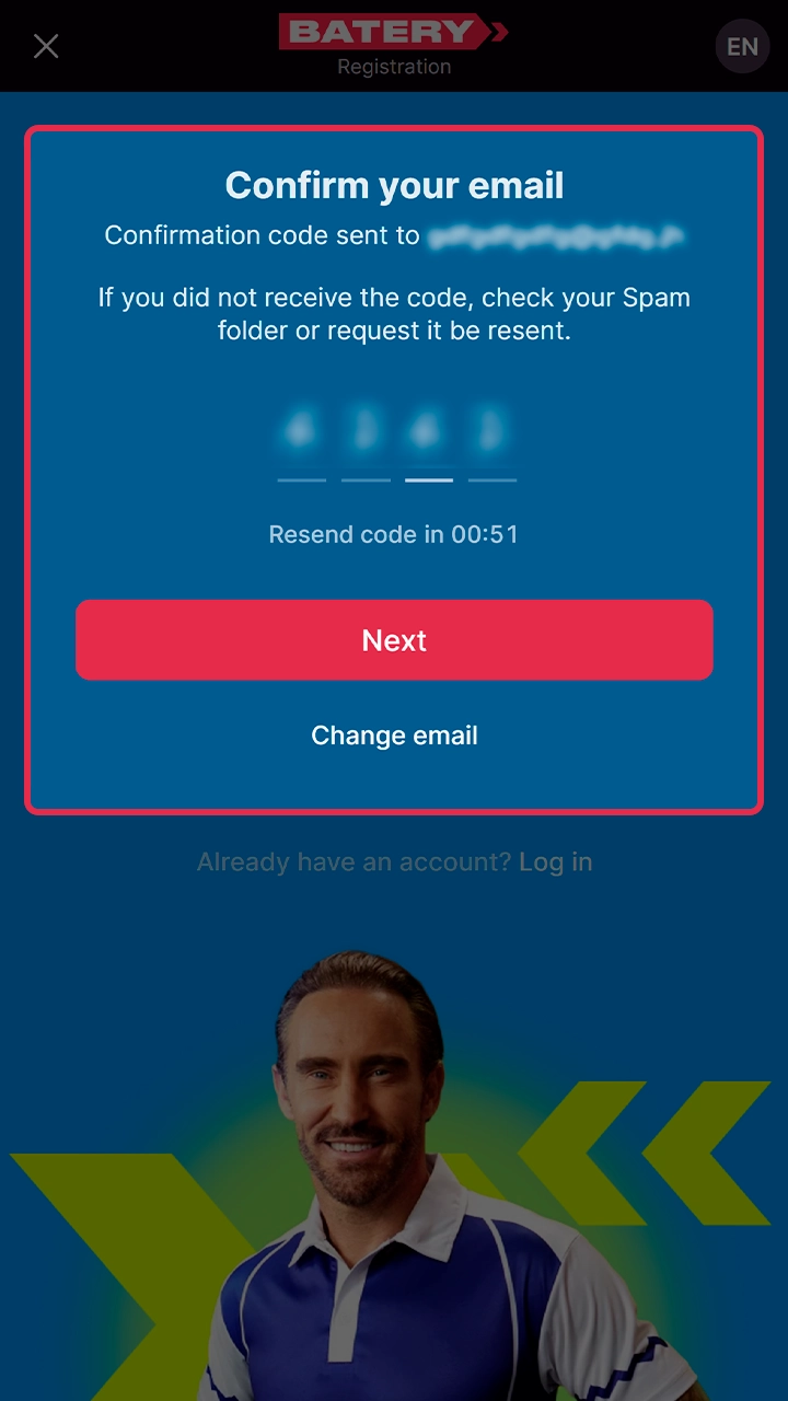 Finish your mobile profile setup on Batery platform instantly.