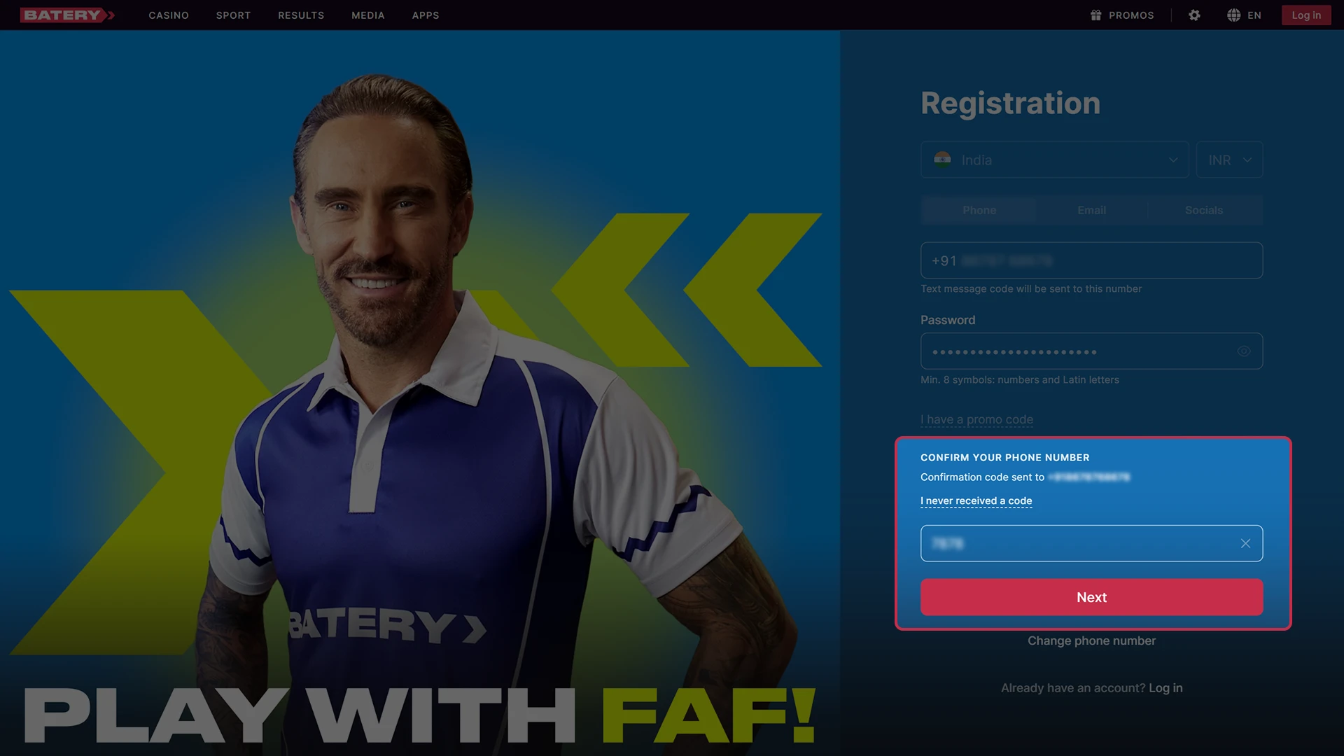 Submit the completed application form to join Batery sports.