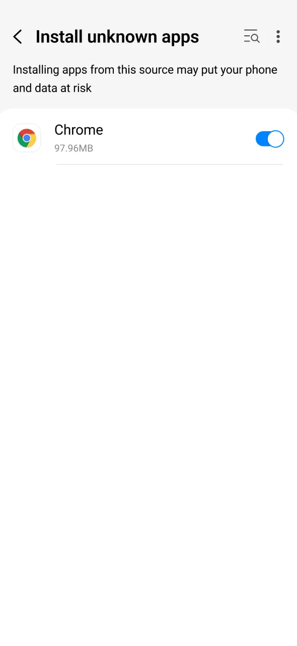 Enable unknown sources to allow the Android BetOnline app installation.