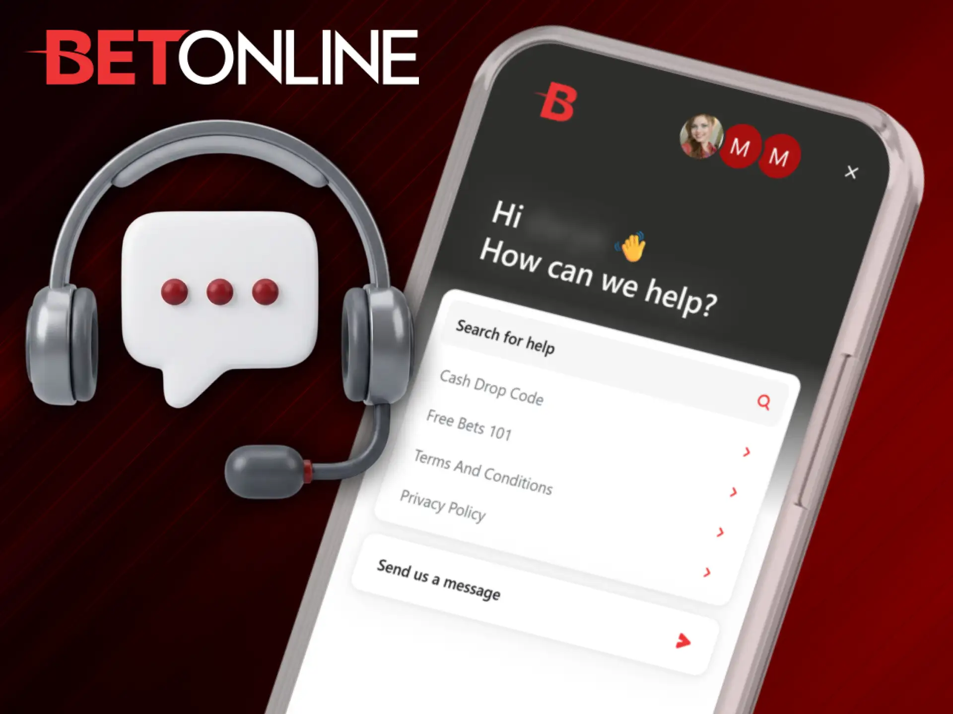 Contact the helpful customer support team via the BetOnline app for instant assistance.