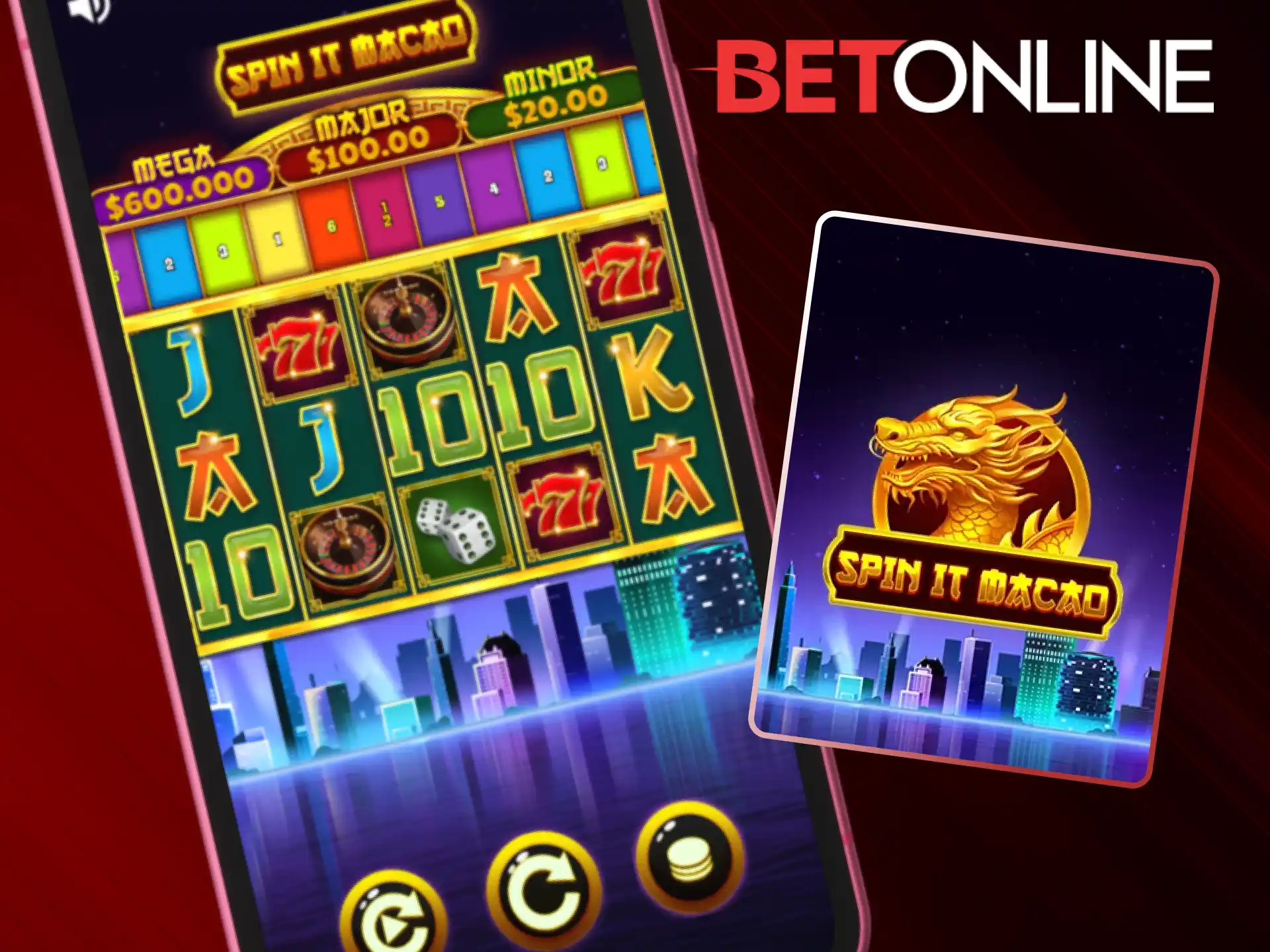 Test your luck with the Spin It Macao casino slot at BetOnline today.
